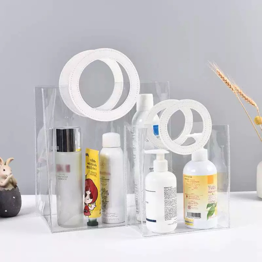 Túi quai da tote trong suốt tay cầm tròn