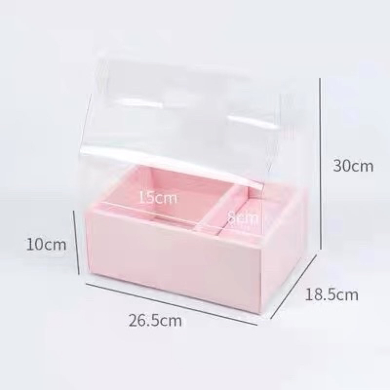 Hộp mica xách 2 ngăn
