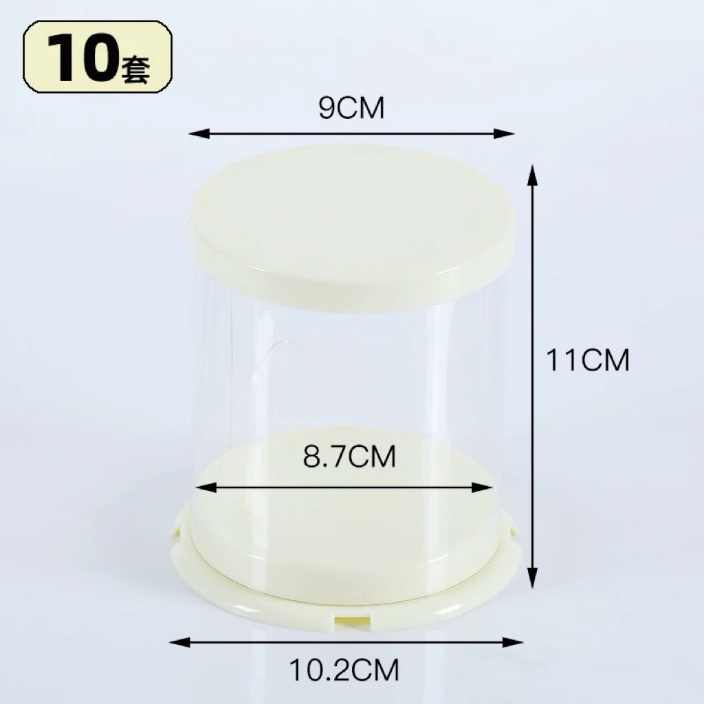 Hộp mica trụ tròn mini đựng bánh cupcake ( bóc màng bảo vệ ) bánh kem mini