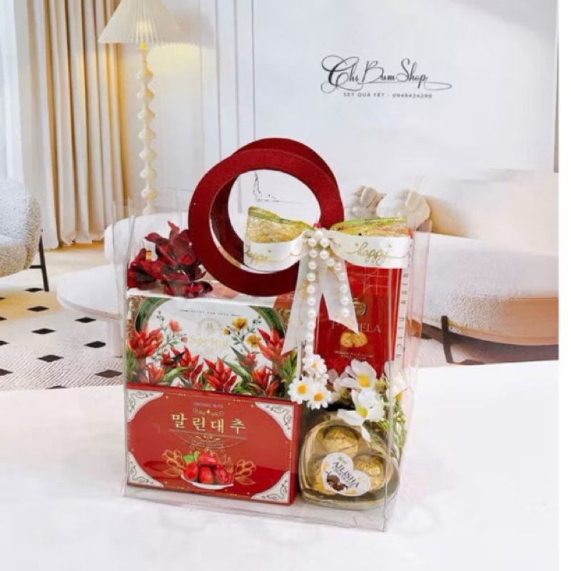 Túi quai da đựng quà tặng trong suốt